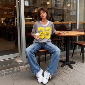 T-shirt en maille ajourée imprimé sérigraphié pour homme, coupe ample personnalisée, 100 % polyester, style streetwear, collection 2026, offre spéciale - Product Image 3