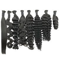 Vendeurs de cheveux humains en vrac humides et ondulés pour le tressage Sans trame Vague Profonde de cheveux humains en vrac Tressage de cheveux en gros Paquet d'extension de cheveux