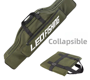 26172 Borsa per Canne da Pesca in Mare a Doppio Strato in Tela, Grande Capacità 80cm, Custodia Pieghevole Multifunzione - Product Image 3
