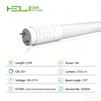 Tubo LED T8 Tipo B de 2 pies, de un solo o doble extremo, compatible con balasto bypass, tubo de vidrio de 15W, 14W, 9W, 7W para oficina y garaje