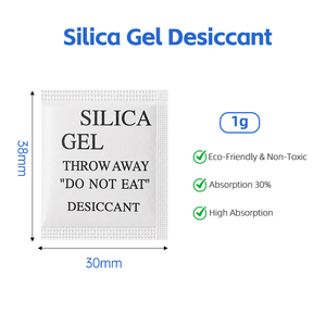Vente en gros d'usine et fabrication sur mesure de déshydratant en gel de silice composite 1g, gel de silice transparent pour produits électroniques - Product Image 3