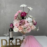 DKB Wholesale Centre de table de mariage coloré, durable et personnalisable de 60 cm, boule de fleurs artificielles en soie au toucher réel