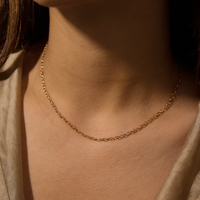 Collar de Cadena Ondulada Minimalista J&D Jewelry, Chapado en Oro de 18K, Acero Inoxidable, con Circonitas Redondas, para Mujer