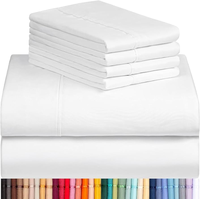 Draps de Lit Blancs Rayés de Luxe en Coton 100%, Tailles King Queen, Qualité Hôtelière 5 Étoiles, OEM d'Usine