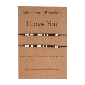 <strong>Morse</strong> <strong>Code</strong> <strong>Bracelet</strong> Couples Matching <strong>Bracelets</strong> for Him and Her Boyfriend and Girlfriend Mother and Daughter - Product Image 1