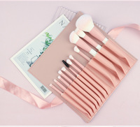 Ensemble de 12 pinceaux de maquillage professionnels en fibres synthétiques à poils doux avec manche en bois de luxe pour le visage, les lèvres, le fond de teint, pour débutants