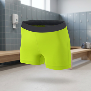Shorts Bermuda Vert Citron Uni pour Homme, Séchage Rapide, Taille Élastique, Maillot de Bain Sportif en Tricot - Product Image 4