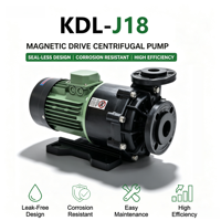 Pompe chimique industrielle horizontale en plastique GFRPP KDL-J18 2,2 KW, 2''/1-1/2'', à entraînement magnétique, pour l'industrie des circuits imprimés