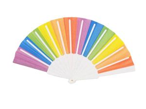 Abanico de Mano de Plástico Blanco Premium de 23 cm con Impresión de Arcoíris de un Solo Lado para Suministros Promocionales de Fiesta OEM/ODM al por Mayor - Product Image 6