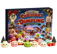 Nouveau Calendrier de l'Avent Squishy Dumpling 24 Jours, Ensemble de Jouets Anti-Stress à Presser pour Noël, Cadeau de Fêtes en Gros pour Enfants