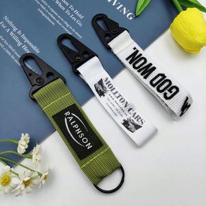 Promotional Custom Keychain Nylon Fabric Stitching Strap <b>Key</b> <b>Chain</b> Zinc Alloy Moto Car Keyring Airplane Custom Lanyard Keychain - Product Image 3