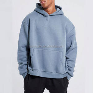 Sweats à capuche pour hommes 450 gsm Fashion Premium 100% Cotton Logo personnalisé Sweat à capuche lourd Sweats à capuche vierges surdimensionnés de haute qualité - Product Image 4