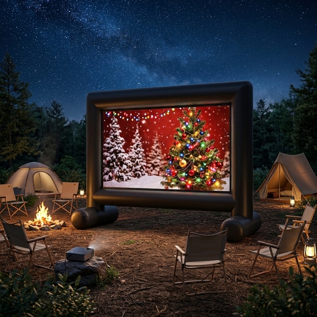 Outdoor Home Backyard Theater Cinema Giant Inflatable Advertising PVC Projector Movie Screen Multi Color Digital Printing Blower