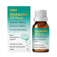 OEM Özel Etiketli Takviyeler Premium DHA ve ARA Damlaları Çocuklar İçin Beyin, Hafıza ve Gelişim Desteği, A ve D Vitaminleriyle
