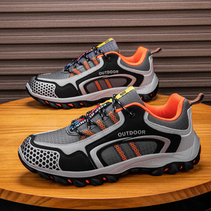 Chaussures de randonnée pour hommes, bout rond, dessus en mesh, semelle extérieure en caoutchouc, semelle intermédiaire en EVA imperméable, sport d'été, randonnée - Product Image 4