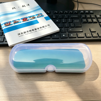 Étui de protection personnalisé en PVC pour lunettes avec fonction de verrouillage, boîte de rangement transparente de couleur unie pour lunettes avec impression de logo