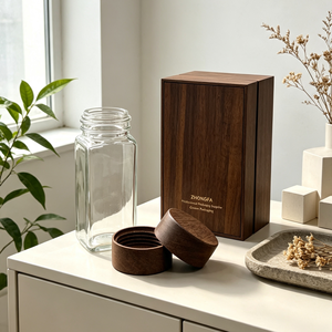 Couvercle en bois de noyer personnalisé pour bocaux de conservation en verre, récipients à épices, boîtes de cuisine – Vente en gros - Product Image 1