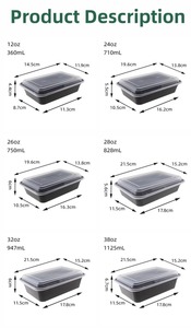 36oz bán buôn BPA free nhựa dùng một lần container thực phẩm bữa ăn Prep <span class=keywords><strong>4</strong></span> khoang ăn trưa Hộp bao bì Chứa đưa ra hộp - Product Image 4