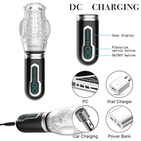 Godet de masturbation masculin 5 vitesses, rétractable, rotatif, 7 modes de vibration, étanche, avec fonctions de poussée et de succion, double fonction, jouet sexuel