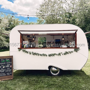Caravana Remolcable para Comida, Cafetería Móvil, Bar de Café Retro, Remolque Vintage, Carrito de Comida con Ruedas para Venta de Snacks y Papas Fritas - Product Image 3