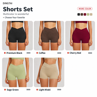 Ensemble de yoga 3 pièces pour femme : Veste zippée, soutien-gorge de sport à col en V profond, short de cyclisme taille haute croisée avec trous pour les pouces et poches latérales, idéal pour la course à pied