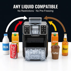 Machine à glaçons <span class=keywords><strong>électrique</strong></span> HONEYICE pour la maison et l'hôtel, à économie d'énergie, <span class=keywords><strong>avec</strong></span> fonction smoothie 2-en-1, pour cuisine, bar, petit café - Product Image 4