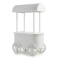 Chariot de traiteur moderne rectangulaire blanc personnalisable et mobile pour desserts et bonbons, nouvelle arrivée pour événements hôteliers