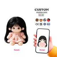 Poupées en peluche personnalisées en coton noir et blanc, figurines de lune, vente directe d'usine, poupées anime personnalisées pour enfants