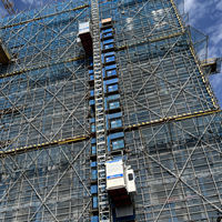 Monte-charge de chantier à double cage Dahan SC200/200, moteur à engrenages, contrôle PLC, haute efficacité, 0-40m/min, 0-60m/min, pour bâtiment