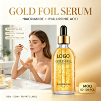 Sérum Visage Effet Or à Marque Blanche avec Acide Hyaluronique et Niacinamide – Essence Éclat Nourrissante pour Soin Quotidien de la Peau