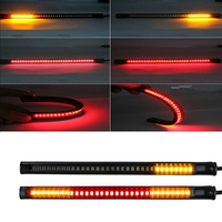 Barre de feux arrière flexible pour moto à 48 LED, clignotant, feu stop arrière, ampoule de frein, 12V 2835 3014 SMD, double couleur