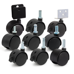 Ruedas Silenciosas de Poliuretano de 2 Pulgadas con Freno para Silla de Oficina, Eje Roscado, Diseño Moderno - Product Image 1