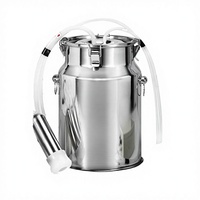Machine à traire manuelle en acier inoxydable 5L, 1,7 kg, portable pour vache, chèvre, bovins, moutons, garantie 1 an
