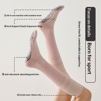 Chaussettes de compression longues pour femmes, rayées, tricotées, antidérapantes, professionnelles, pour yoga, fitness, pilates, sans coutures, pour le soutien musculaire