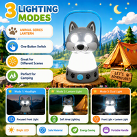 Lanterne de camping pour enfants Brightenlux en forme d'animal, lampe de tente LED à piles, adorable veilleuse chiot avec poignée pour les nuits d'invités
