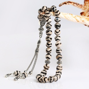8MM pietra di agata naturale argento nappa rosario Sibha perline di preghiera islamiche musulmano Tespih <span class=keywords><strong>Tasbih</strong></span> - Product Image 5