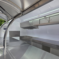 Remorque alimentaire mobile en fibre de verre courbée, directement d'usine, entièrement équipée pour la cuisson, résistante à la rouille, 4 roues, pour bonbons et chips