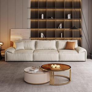 Sofá Modular de Lujo Moderno para Sala de Estar, Diseño en Cuero de 2-3 Plazas, Estilo Relajado en Forma de L - Product Image 3