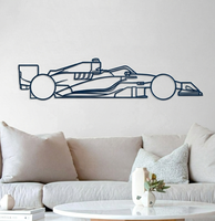 Decorazione Murale in Metallo 3D OEM 2026 Auto da Corsa F1, Taglio Laser, Finitura Antiruggine, Misure Personalizzabili per Appassionati di Auto