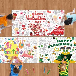 Poster <span class=keywords><strong>de</strong></span> coloriage géant personnalisé pour anniversaire, toile <span class=keywords><strong>de</strong></span> fond polyvalente en papier pour peinture et <span class=keywords><strong>dessin</strong></span> DIY, nappe pour décoration murale - Product Image 1