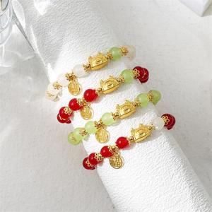 Chinese Style Dragon Year <b>Bracelet</b> For Women <b>Red</b> Jade Animal Zodiac Charm Jewelry Everyday Wear - Product Image 2