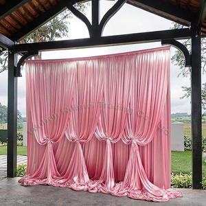 Nuovo mezzo a due strati di seta di ghiaccio tenda di garza di nozze fase decorazione di stoffa per tenda tessuto sfondo di compleanno - Product Image 1