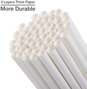 Hotsale Smoothie Strohhalme 0,4 Zoll breite Papiers troh halme Pack White Jumbo Trinkhalme, ideal für Smoothies Bubble Tea - Product Image 2