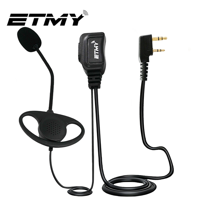 ET-ERHDA10 2 Pin Headset with PTT mic D hung Earpiece for PT260 PT4200 PT558 DP405 DP485 UV-5R UV-82 BF-888S Portable Radio