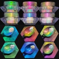 Offre Spéciale Irisé Blanc Aurora Pigment Poudre Sirène Caméléon Miroir Effet Couleur Changeant Holographique Fard À Paupières Pigment