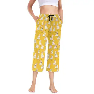 Top quality Elastic Waist Women Summer Trousers Home Pants Printing Beach Bottoms Lounge Pajamas Casual Homewear