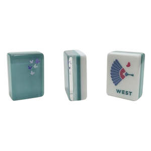 En stock en fábrica, envío rápido en 24 horas, fichas de mahjong americanas de acrílico transparente azul perla, 160 fichas, diseño de pájaro <span class=keywords><strong>Bam</strong></span>. - Product Image 6