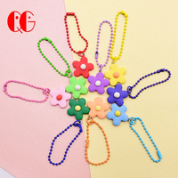 Chaînes de perles en boule colorées, accessoires à confectionner soi-même pour la fabrication de bijoux, adapté au porte-clés poupées, connecteur d'étiquettes à main, 1 mètre
