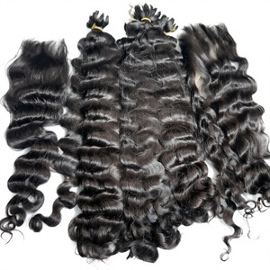 Extensiones de Cabello Virgen Indio con Ondas Naturales RVHHE - Doble Trama a Máquina 100g, Se Pueden Permanecer al Vapor - Product Image 3