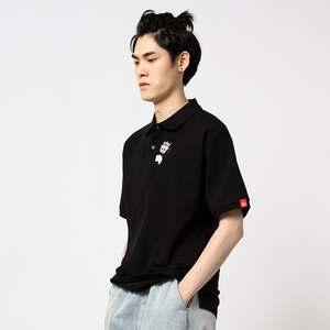 Panda-patterned Watermark Printed Vintage Oversized T-shirt Made of Pure <strong>Cotton</strong> Loose Fit Summer Business <strong>Wear</strong> - Product Image 3